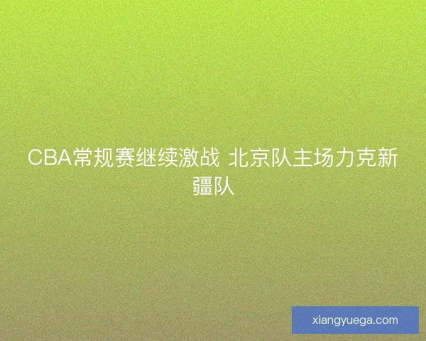 CBA常规赛继续激战 北京队主场力克新疆队